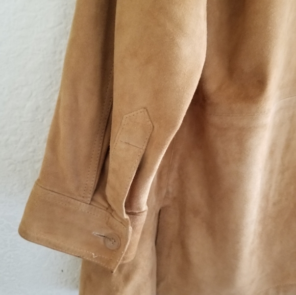 JOY Genuine Leather Camel Cardigan Size L Large - Picture 4 of 14